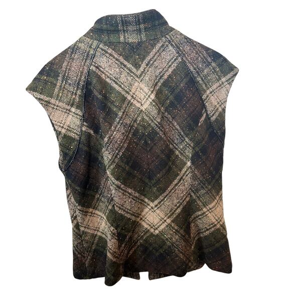 Cabi belted Plaid vest Medium Wool blend Rustic cabincore dark Academia Tweed - Picture 7 of 10